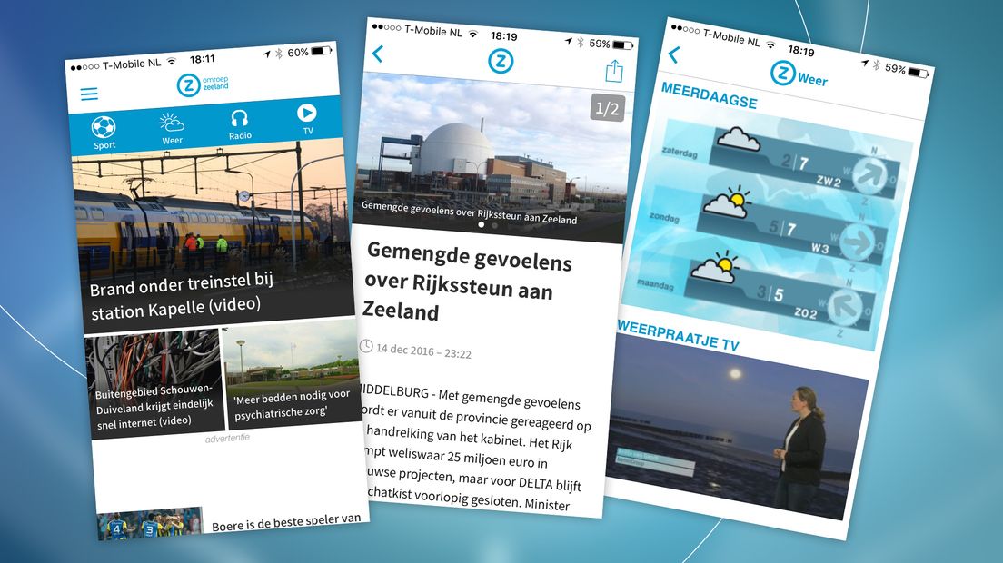Download de app van Omroep Zeeland via de appstore