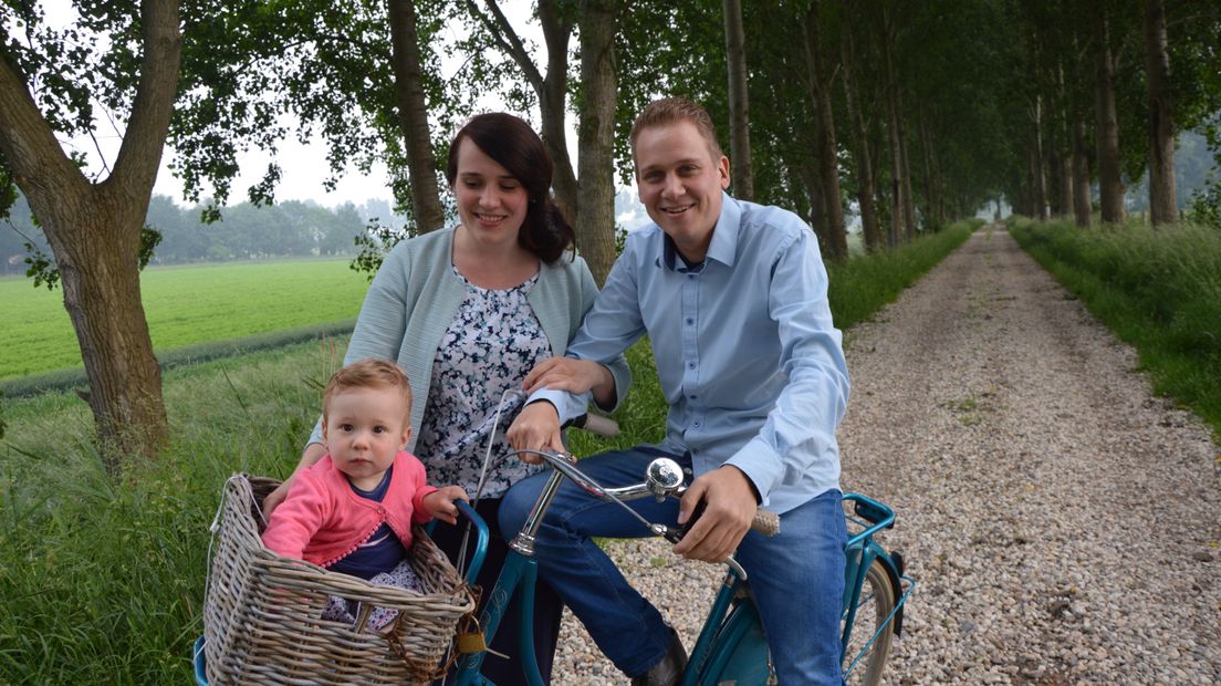 Jeroen en zijn gezin op de fiets