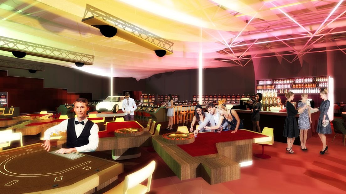Een sfeerimpressie van het tijdelijke casino.