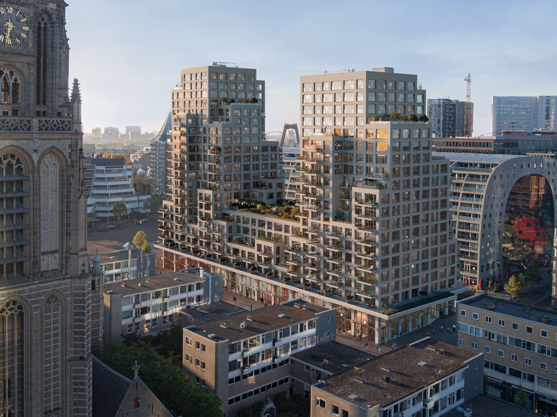 Rotta Nova komt naast de Markthal, waar nu een grasveld ligt
