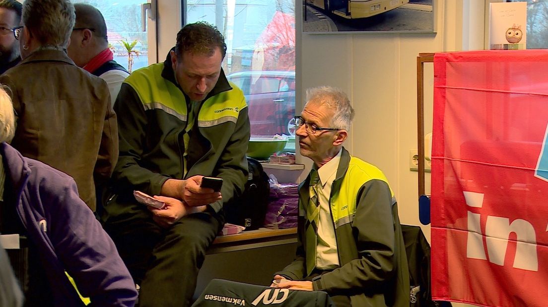 Stakende buschauffeurs in Middelburg.