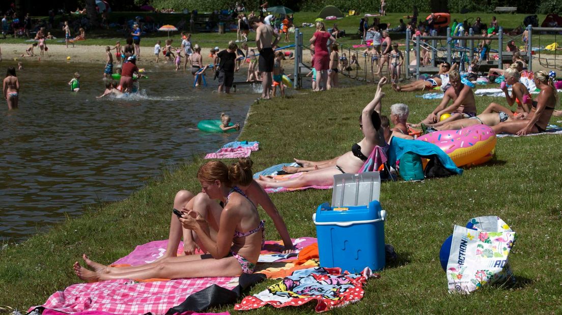 Zonaanbidders bij de Hoornse Plas (archief)