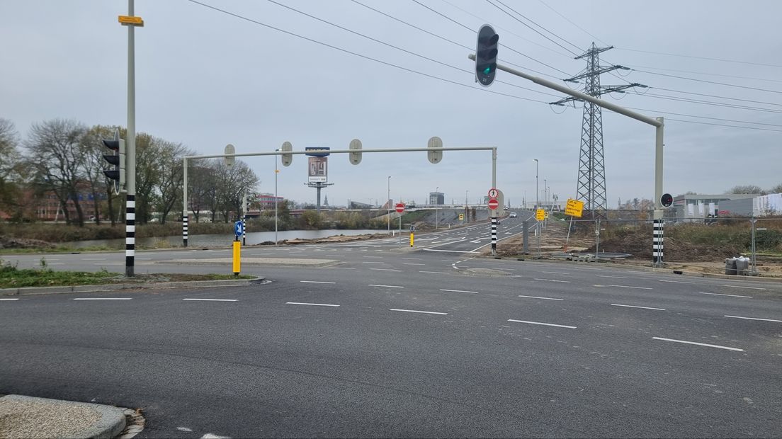 De nieuwe op- en afrit bij de Europaweg