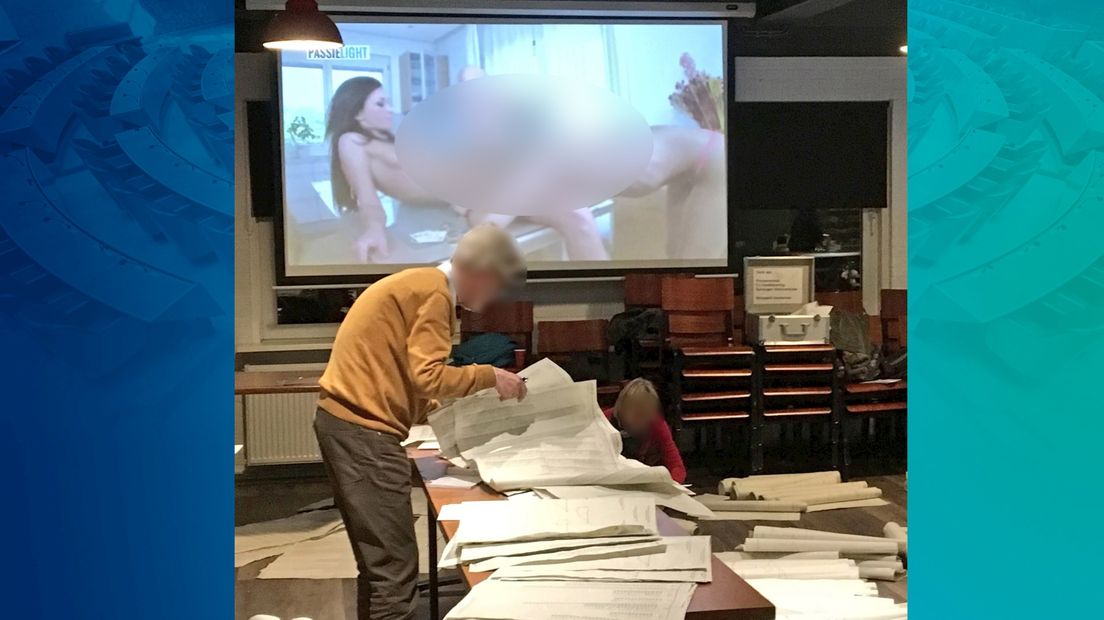 Porno tijdens het tellen van de stemmen in Enschede