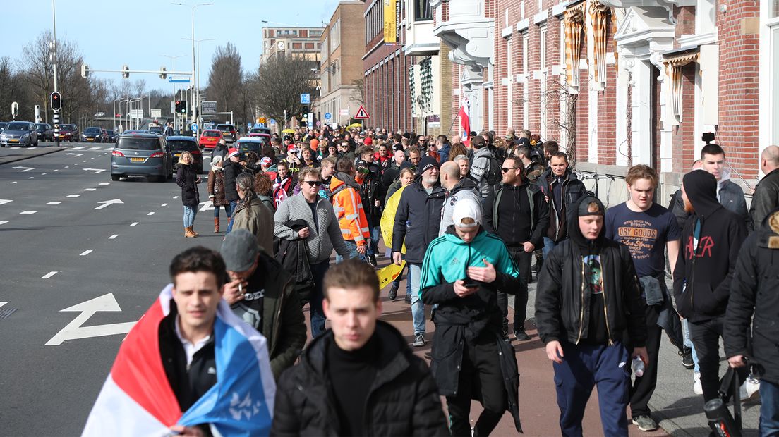 Demonstratie tegen kabinetsbeleid.