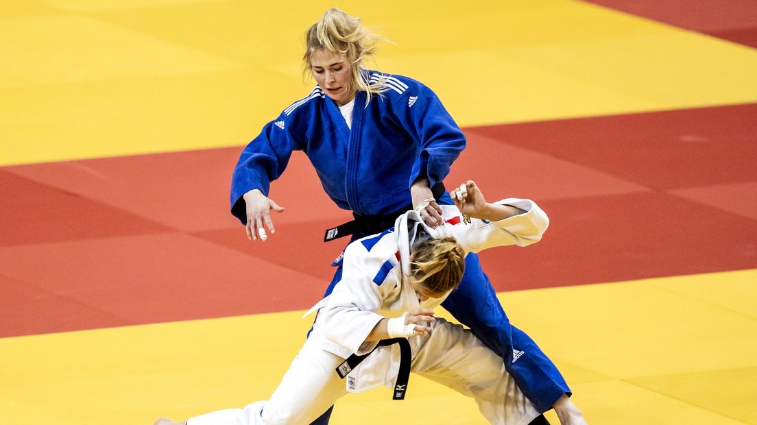 Judoka Kim Polling tijdens de World Masters in Jeruzalem