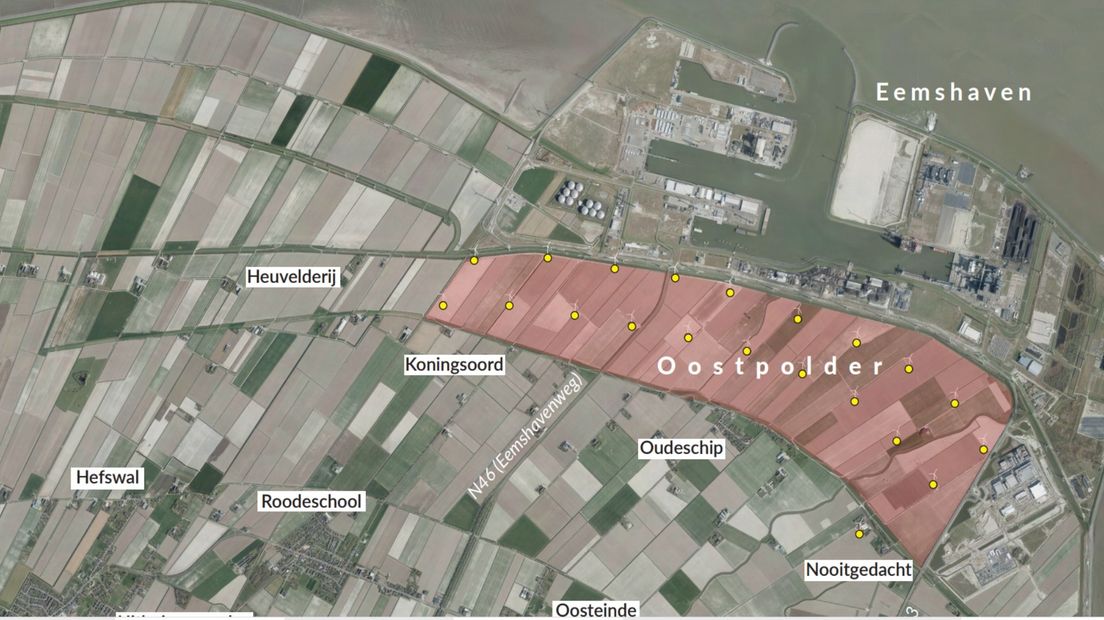 De uitbreiding van de Eemshaven op kaart