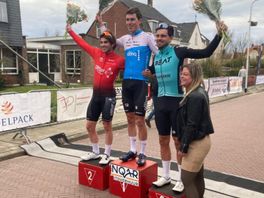 Tim Bierkens in de sprint het snelste en wint de Ronde van Oud-Vossemeer