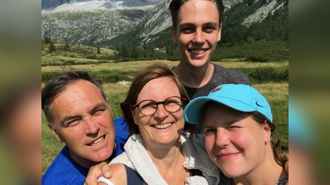 Het gezin Waanders, met vakantie in de door hen zo geliefde bergen.