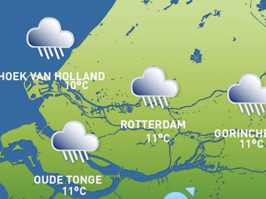De weerkaart van woensdag 22 maart