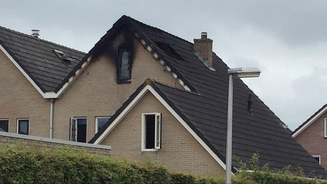De achterkant van het huis in Nieuwleusen